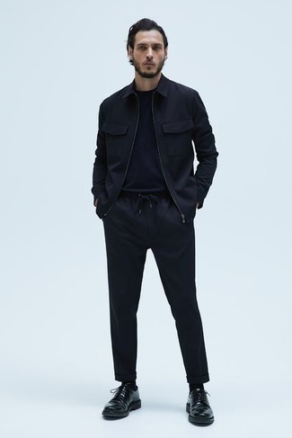 С чем носить синюю куртку харрингтон