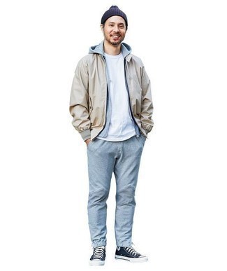 Какие бомберы носить с синими высокими кедами мужчине