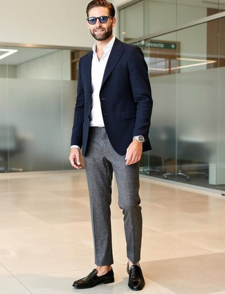 С чем носить синюю куртку мужчине