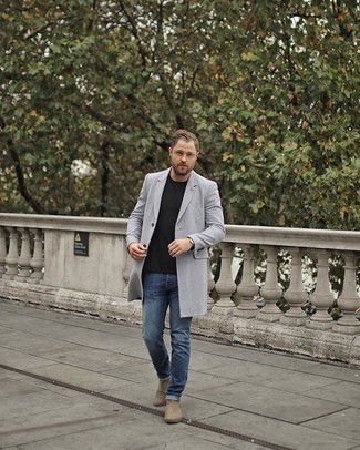 Какие ботинки челси носить с синими джинсами мужчине