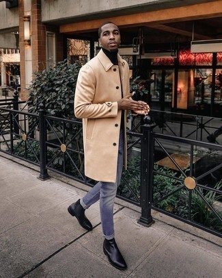 Какие ботинки челси носить с синими джинсами мужчине