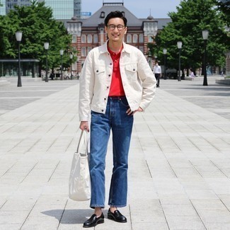 Какие джинсовые куртки носить с синими джинсами мужчине