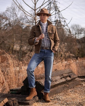 Какие джинсовые куртки носить с синими джинсами мужчине