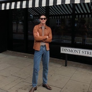 Какие куртки харрингтон носить с синими джинсами