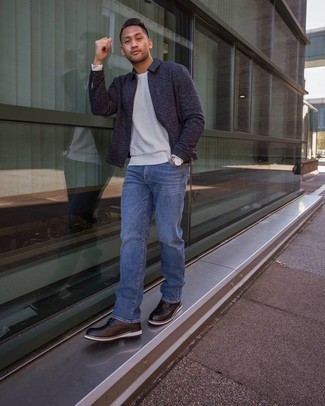 Какие куртки харрингтон носить с синими джинсами