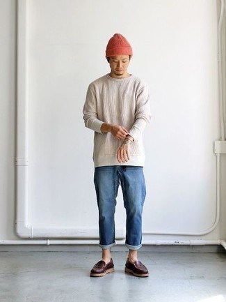 Какие лоферы носить с синими джинсами мужчине