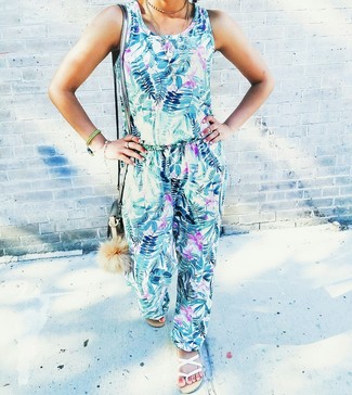 С чем носить синий комбинезон