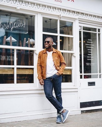 С чем носить синие кожаные туфли дерби