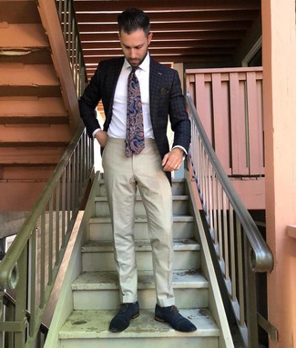 С чем носить синие кожаные оксфорды