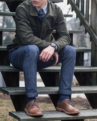 С чем носить синие кожаные часы мужчине