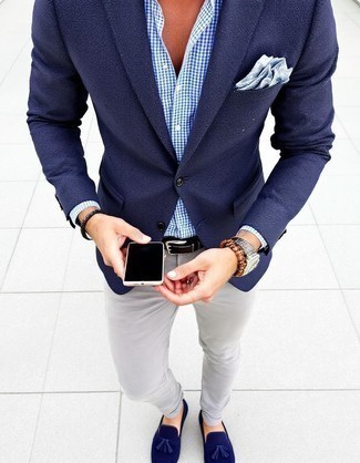 С чем носить синие лоферы мужчине