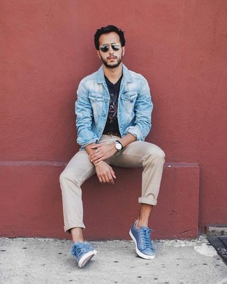 С чем носить синие низкие кеды мужчине