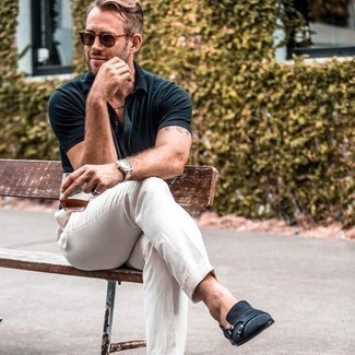 С чем носить синие монки