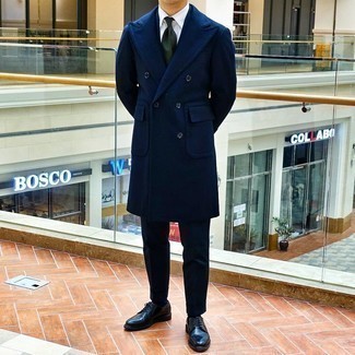 Какие туфли дерби носить с синим длинным пальто