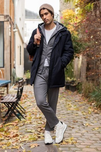 С чем носить синюю парку мужчине