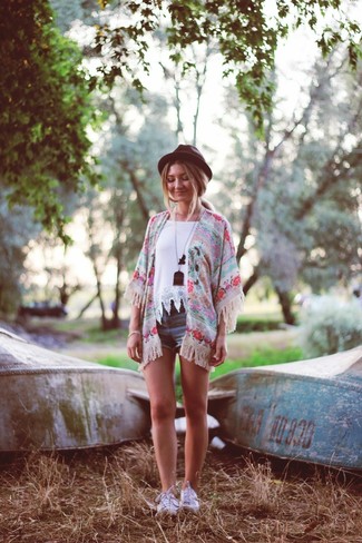 Какое кимоно носить с синими шортами