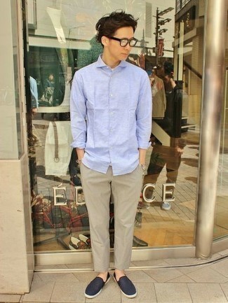 С чем носить синие слипоны мужчине