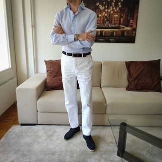 С чем носить синие замшевые ботинки дезерты