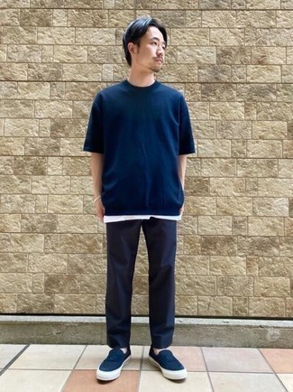 С чем носить синие замшевые лоферы мужчине