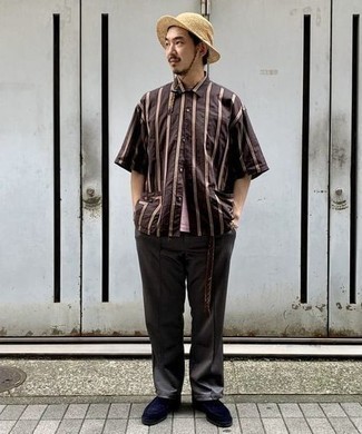 С чем носить синие замшевые лоферы мужчине