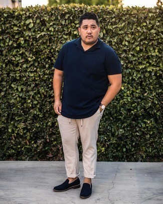 С чем носить синие замшевые лоферы мужчине