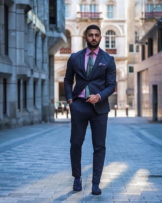 С чем носить синие замшевые монки