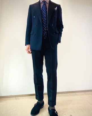 С чем носить синие замшевые монки