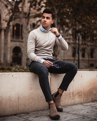 С чем носить синие солнцезащитные очки мужчине