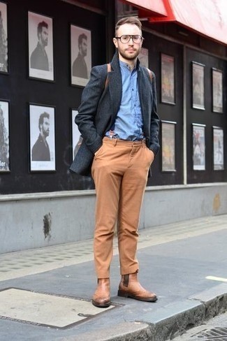 С чем носить синие подтяжки