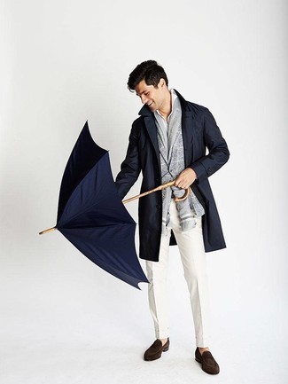 Как носить синий плащ с серым пиджаком мужчине