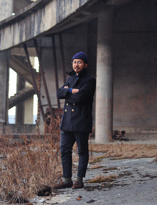 С чем носить синюю водолазку мужчине