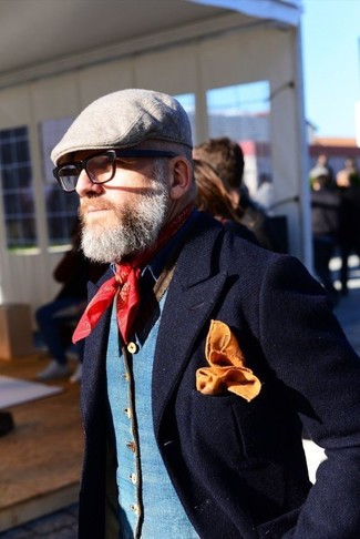 Как носить синий жилет с синим пиджаком