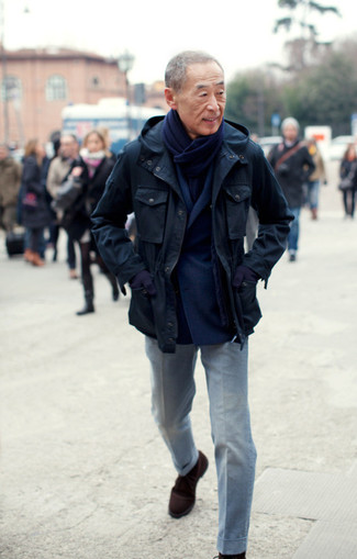 С чем носить синий шерстяной двубортный пиджак мужчине