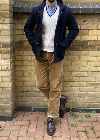 С чем носить синюю шерстяную куртку мужчине