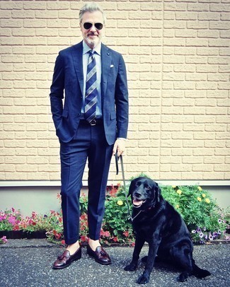 С чем носить синий кожаный плетеный ремень мужчине