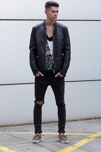 Как носить бомбер с топсайдерами