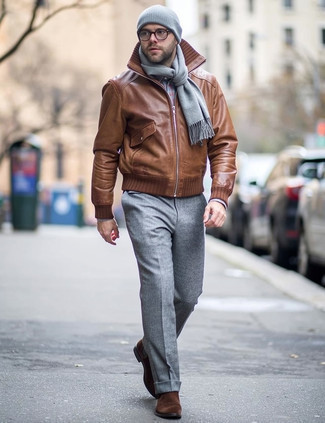 Как носить бомбер с классическими брюками мужчине