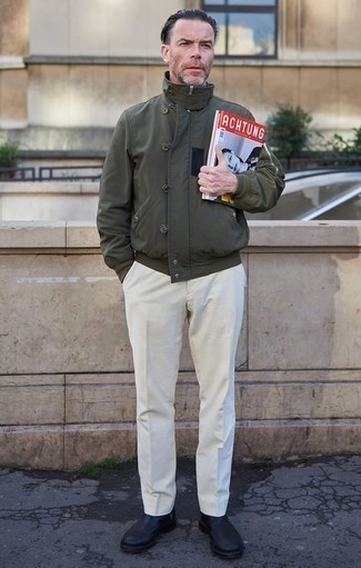 С чем носить бомбер мужчине в деловом стиле