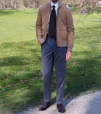 С чем носить бомбер мужчине в деловом стиле