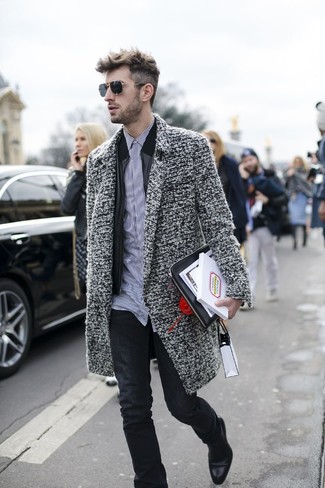 Как носить бомбер с длинным пальто