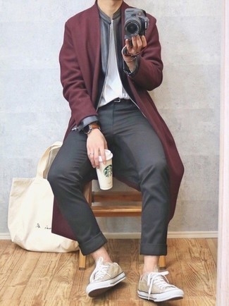 Как носить бомбер с длинным пальто