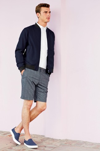 Как носить бомбер с шортами мужчине
