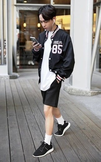 Как носить бомбер с шортами мужчине