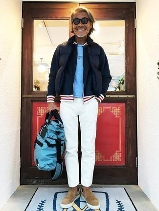 Как носить бомбер с слипонами мужчине