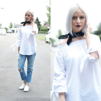 С чем носить джинсы-бойфренды