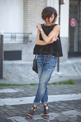 С чем носить джинсы-бойфренды