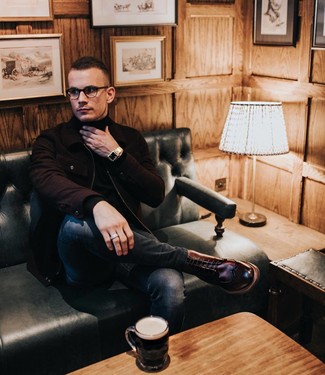 Как носить ботинки броги с водолазкой