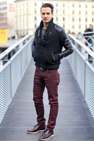 Как носить броги с бомбером