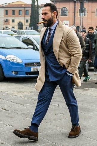 Как носить броги с длинным пальто