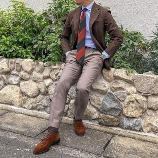 Какие туфли дерби носить с коричневым пиджаком